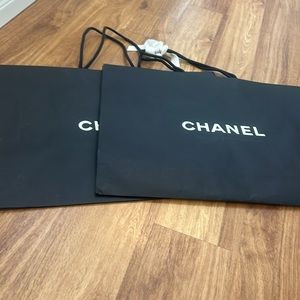 Chanel shopping bags lot mixed bundle large tote gift Christmas rapping ribbon